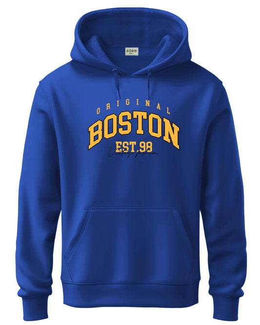 ADRO Mens Cotton Neck Hooded Sweatshirt (H24-BOST-RB_Royal Blue