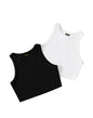 Toochki Top for Women | Spandex | Crop | Black White | Short | Western | Pack of 2 Tops | Black White Combo Top