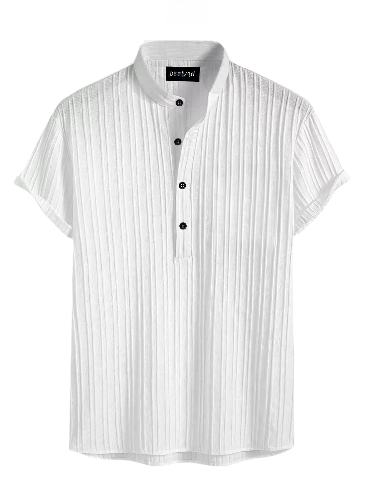 Deelmo MenS Regular Fit Solid Pattern Polyester Blend Shirt With Spread Collar Half Sleeve And Standard Length | Shirt For Man