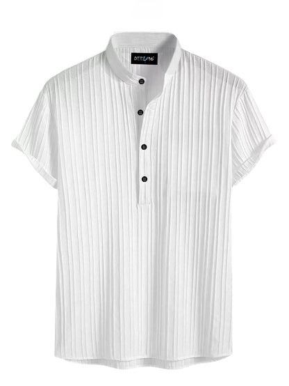 Deelmo MenS Regular Fit Solid Pattern Polyester Blend Shirt With Spread Collar Half Sleeve And Standard Length | Shirt For Man