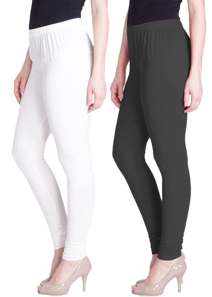 Lyra Cotton Premium Churidar Leggings For Women (Pack Of 2)
