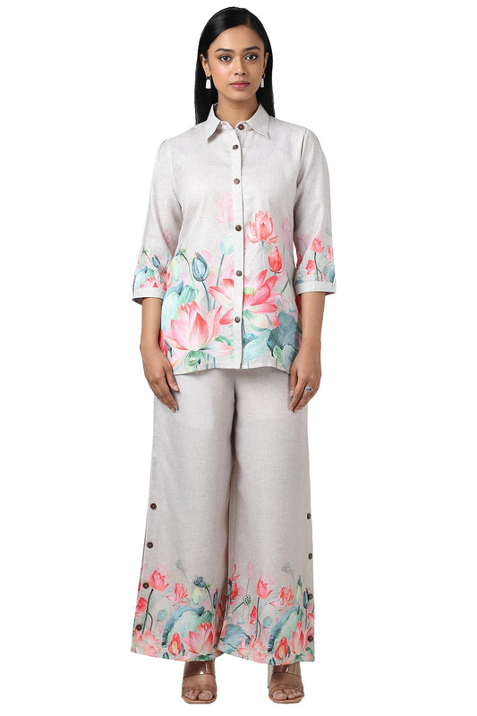 Soch WomenS Linen Co-Ords Set (Fws5Ks10700A_Beige