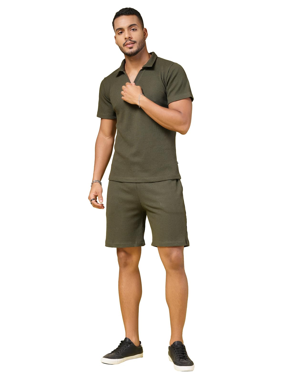 Rigo Waffle Knit Co-ord Set for Mens | Night Suit Set for Mens | Lounge-wear Nightdress Pajama Set for Mens | Night Wear, Bea