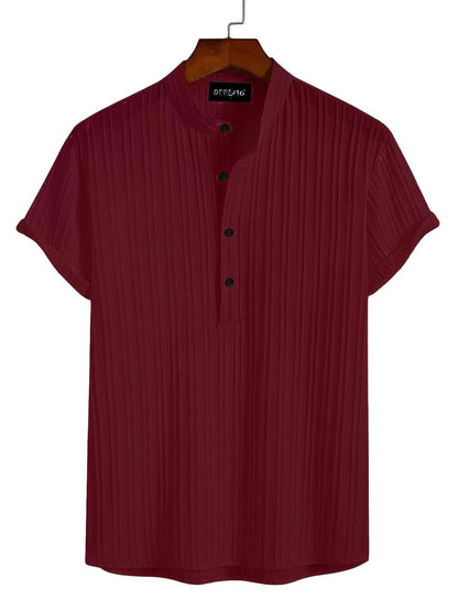 Deelmo MenS Regular Fit Solid Pattern Polyester Blend Shirt With Spread Collar Half Sleeve And Standard Length | Shirt For Man