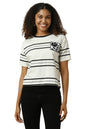 Allen Solly Women Regular Fit Striped Casual Short Sleeve T-Shirt