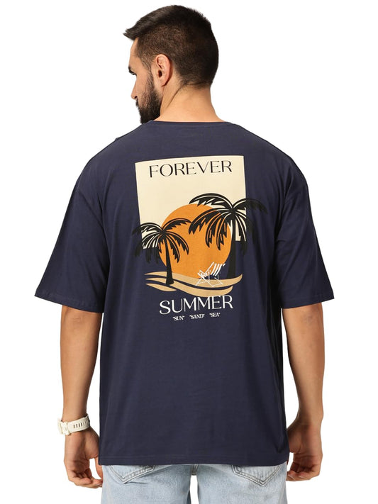 Thomas Scott Mens Oversized Fit T-Shirt (TSKOversized_Navy Forever