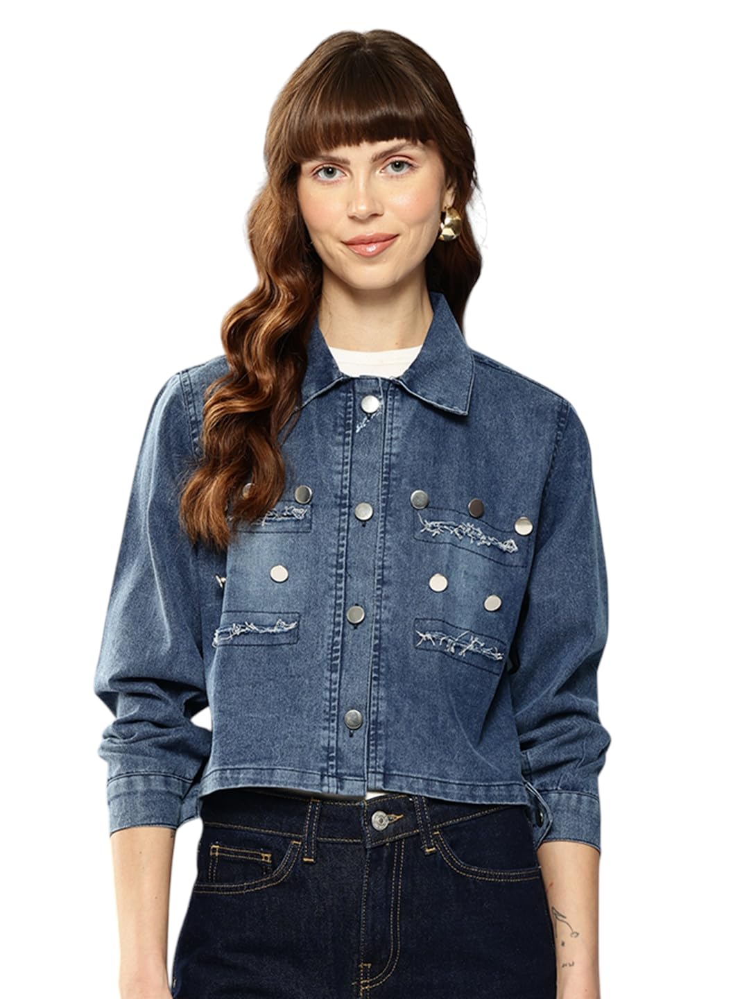 Aarika Womens Casual Wear Blue Colour Solid Denim Jacket-(S-L)-(NEW_DN_W_157_BLUE_L)
