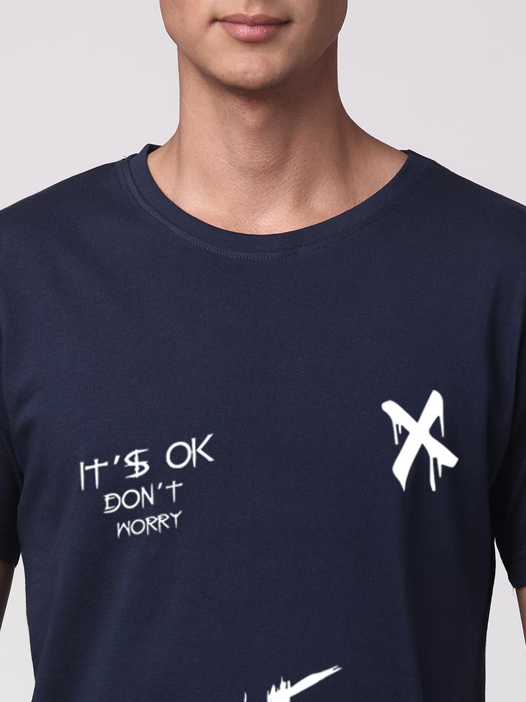 ADRO Mens Smile Printed Cotton T-Shirt_RN24-L2-SMILE-NB