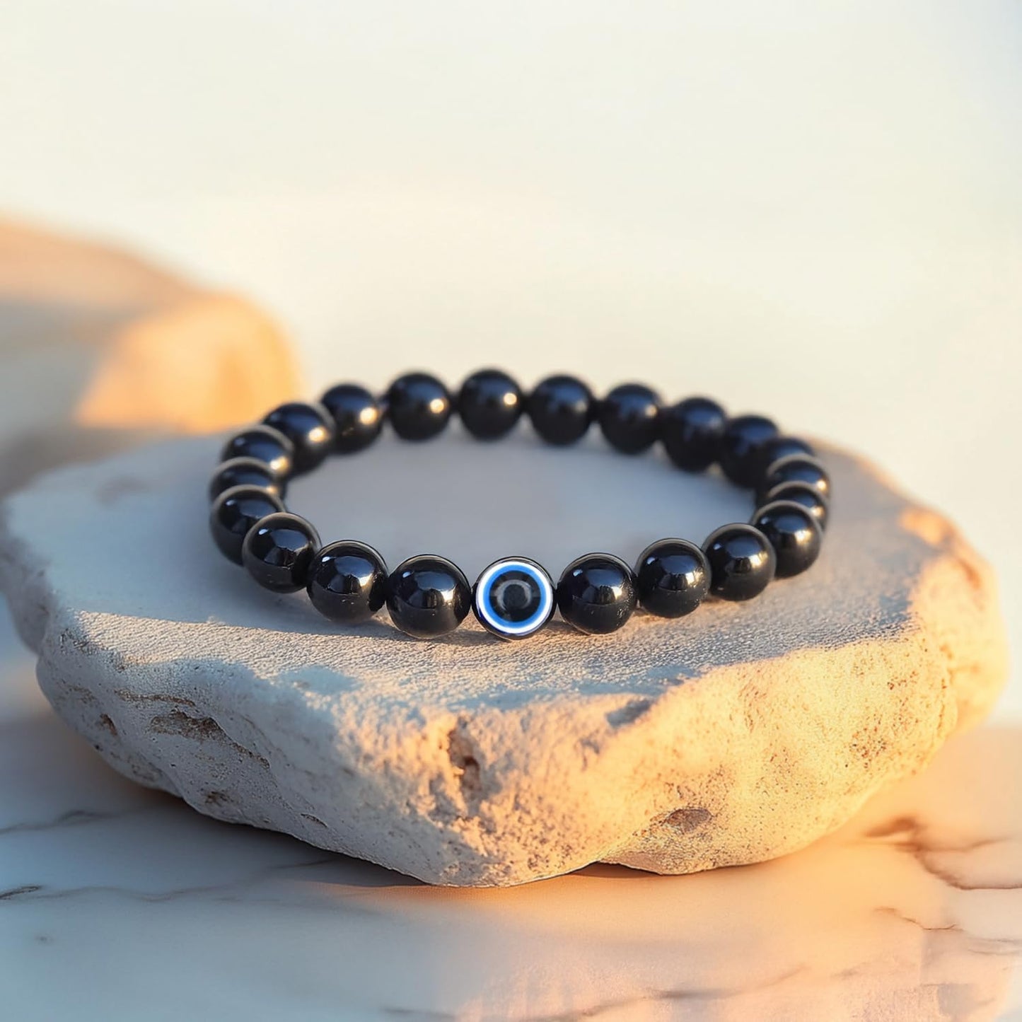 Astrotalk Evil Eye Bracelet with Black Obsidian | Good Luck Charm for Positive Energy & Protection from Negativity | Evil Eye Bracelet for Man & Woman | Gift for Man & Woman