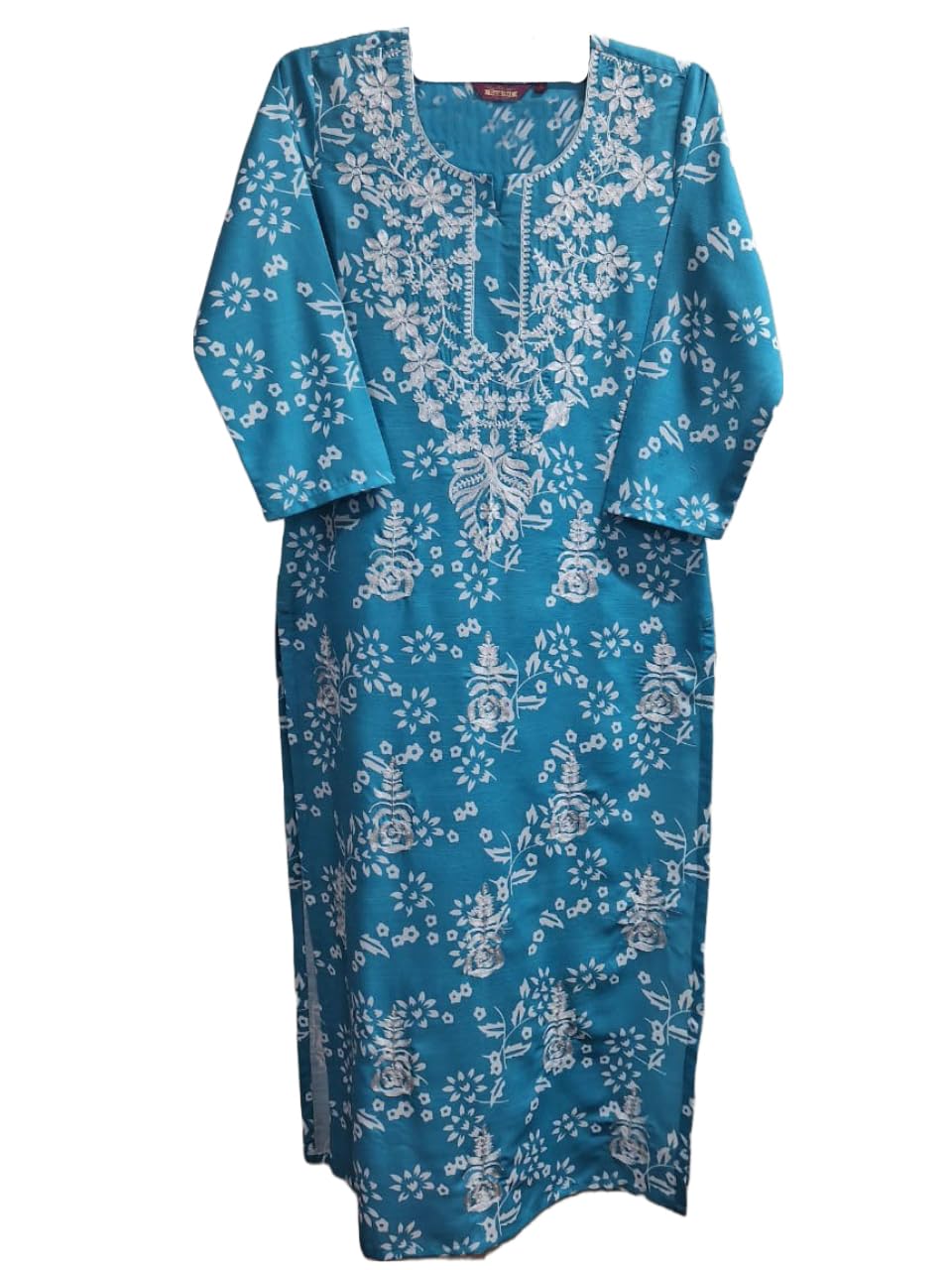 GoSriKi Women's Cotton Blend Floral Straight Kurti