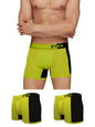XYXX Mens Underwear Dualist IntelliSoft Antimicrobial Micro Modal Trunk Pack of 3 (Lime Punch & Black;Lime Punch & Black;Lime P