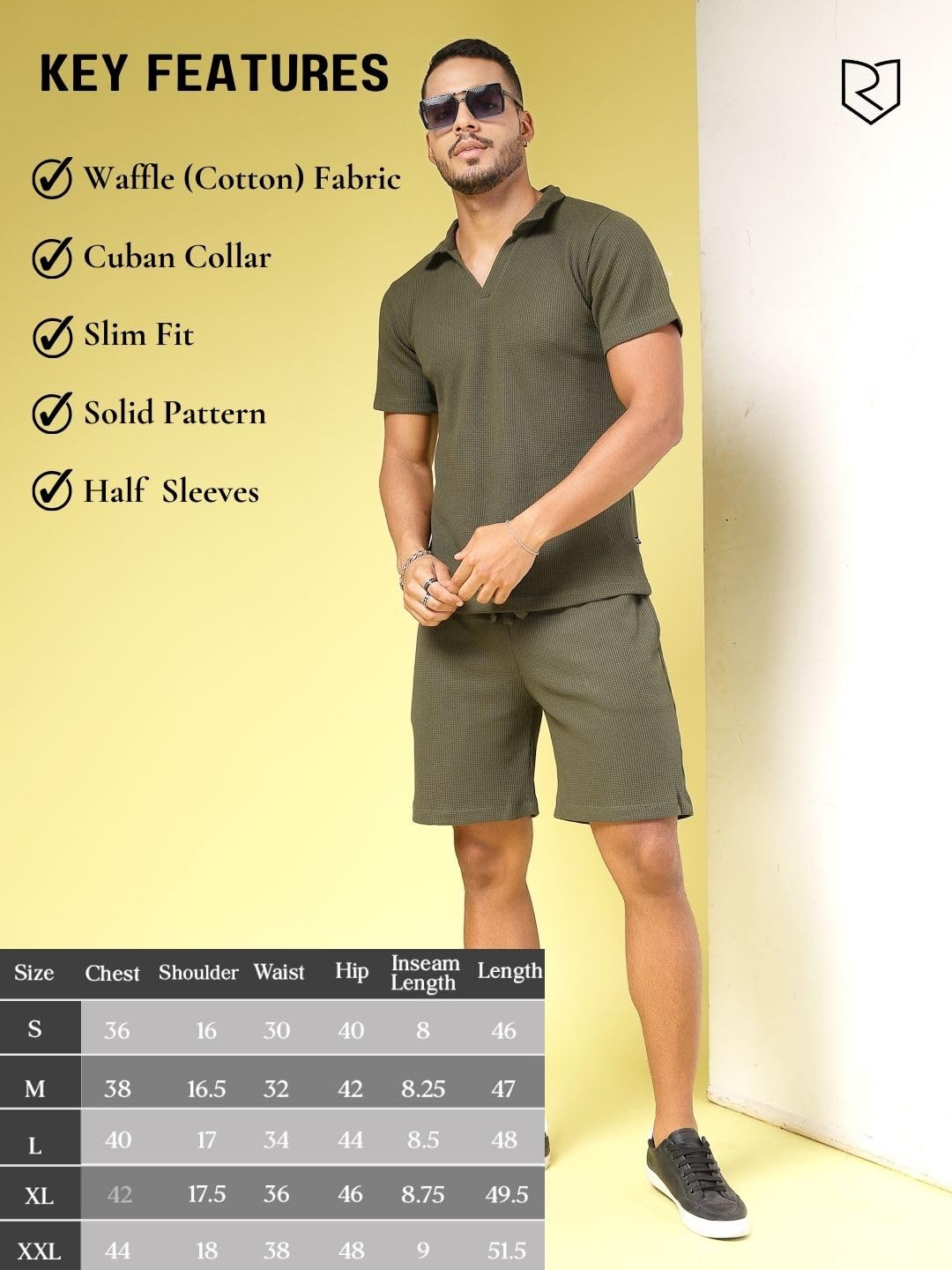 Rigo Waffle Knit Co-ord Set for Mens | Night Suit Set | Lounge-wear Nightdress Pajama Set | Night Wear, Beach Wear, Vacation We