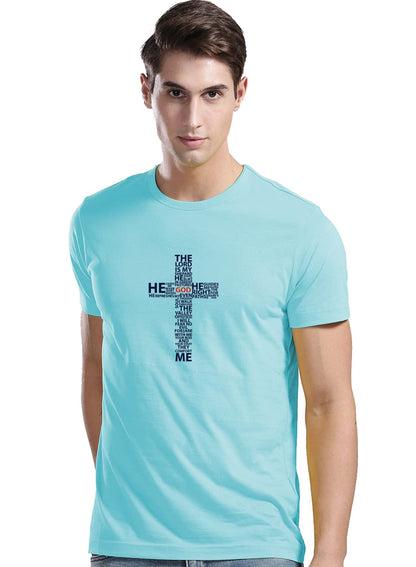 ADRO Men's God Printed Cotton T-Shirt (RNR-M-GOD-MI_Mint)