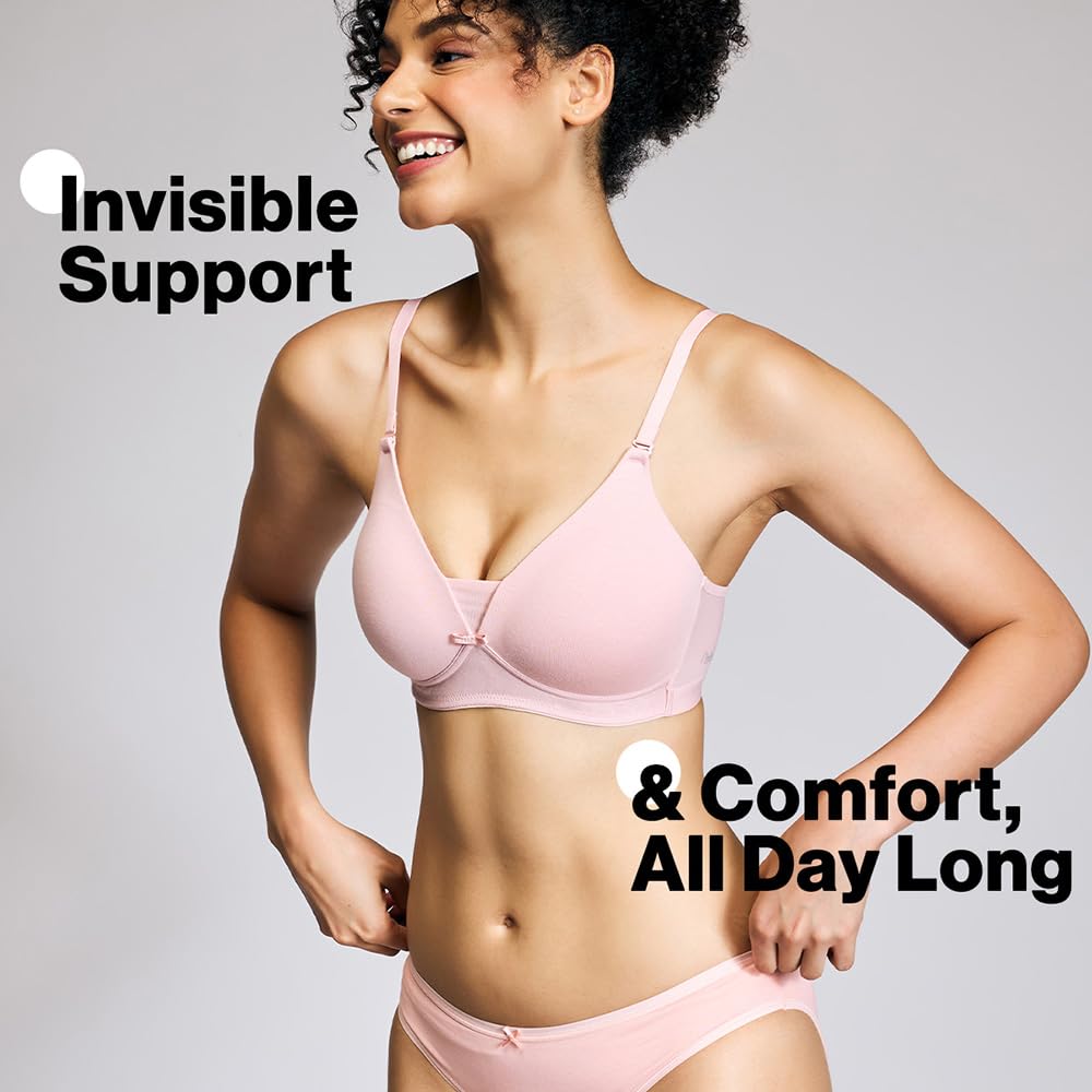 NYKD (NYB003 Cotton Lightly Padded & Non Wired Everyday T-Shirt Bra for Women | Medium Coverage Bra with Soft Detachable Straps