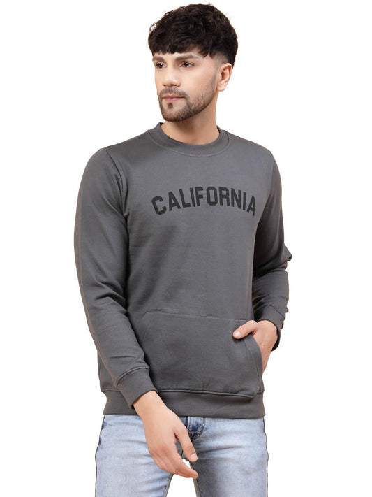 Rigo Cotton Fleece Casual Wear Printed Round Neck Sweatshirt for Men | Full Sleeves Regular Fit Sweatshirt for Men | Pullover Ho