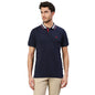 Dennis Lingo MenS Pure Cotton Solid Half Sleeves Polo T-Shirt (Navy)