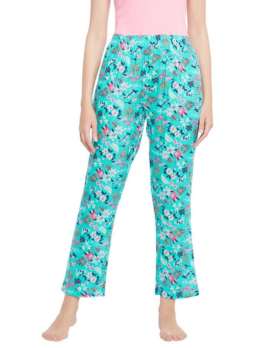 Clovia WomenS Cotton Pretty Florals Pyjama (Lb0179J03_Blue_M)
