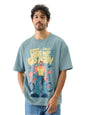 The Souled Store Here We Go Again Short Sleeve Round Neck Green Graphic Printed Cotton Oversized T-Shirts for Men and Boys- Tren