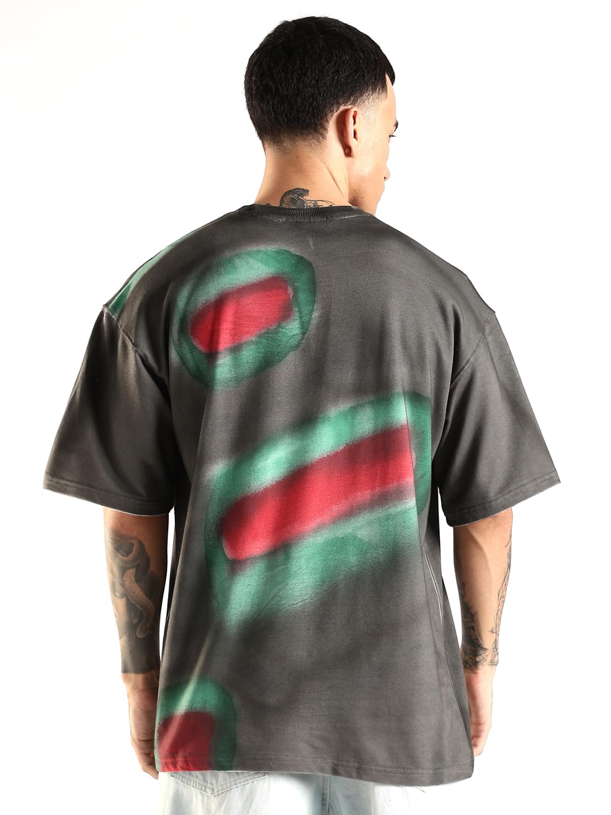 ADRO Trendy Oversized Baggy Fit Drop Shoulder Tshirt in Tie & Dye Style | French Terry Cotton Heavy Fabric Crew Neck T Shirt for