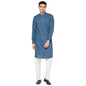 Fabindia MenS Cotton Printed Slim Kurta_Dark Blue_Xs