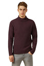 Dennis Lingo Men Purple Solid Slim Fit Full Sleeve Turtle Neck Pullover Sweater