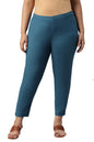 W for Woman W Cotton Blend Strechable Slim Pants for Women | Cotton Blend Slim Pants for Women | Trousers for Women Blue