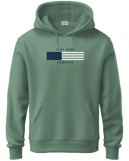 ADRO Men's Cotton Blend Neck Hooded Sweatshirt (H24-FLAG)