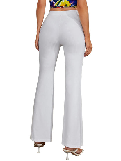 Shasmi White Womens Yoga Dress Pants Stretchy Work Slacks Business Casual Office Bell-Bottom/Boot-Cut Elastic Waist Regular Fit