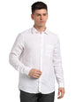 Turtle Men Pure Linen Slim Fit White Solid Full Sleeve Formal Shirt