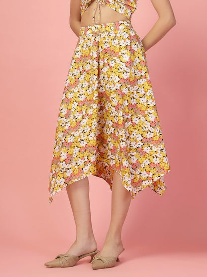 OOMPH! Long Skirts for Women Yellow - msk187