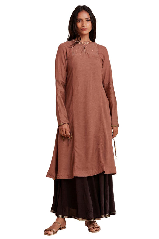 W for Woman Women Mandarin Neck Kurta Solid 44 L Full SLV
