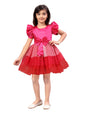 Aarika Girl's Nylon Skater Knee-Length Dress (FK-30131_Rani_20)