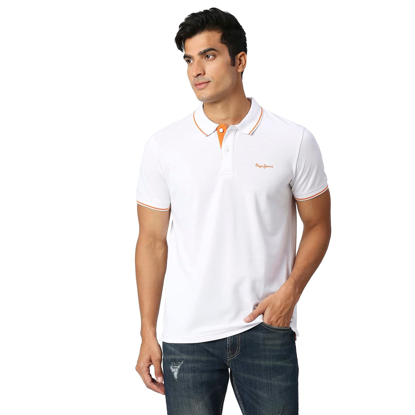 Pepe Jeans MenS Regular Fit T-Shirt (Pm542035800L_White