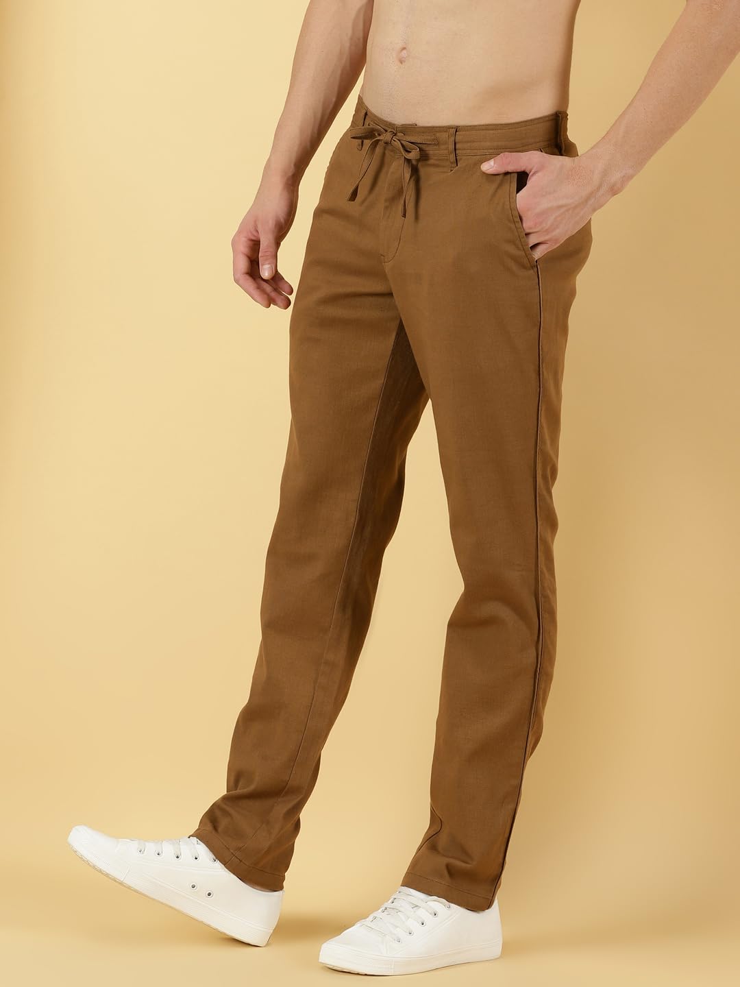 Thomas Scott Mens Regular Casual Pants (TSB018_Brown