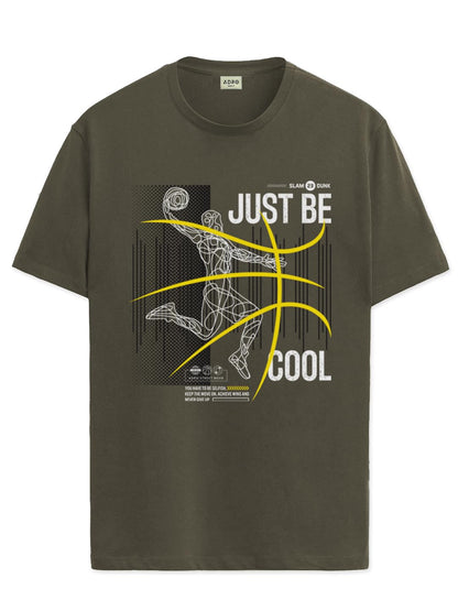 ADRO Men's Graphic Printed 100% Cotton T-Shirt - Regular Fit, Printed T-Shirts for Men (RN24-BCL-OL_Olive)