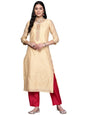 Libas Gold Printed Chanderi Silk Straight Kurta