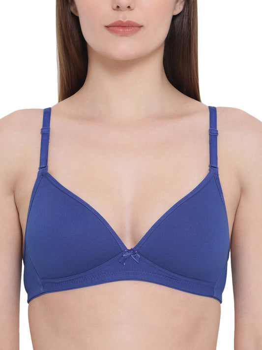 Clovia Womens Cotton Padded Non-Wired Plunge Multiway T-Shirt Bra (BR1632P08_Blue_36B)
