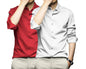 Deelmo Combo Of MenS Stylish Solid Satin Casual Shirt For Men Full Sleeves| Poly Satin Silk Shirt Pack Of 2 Red-White