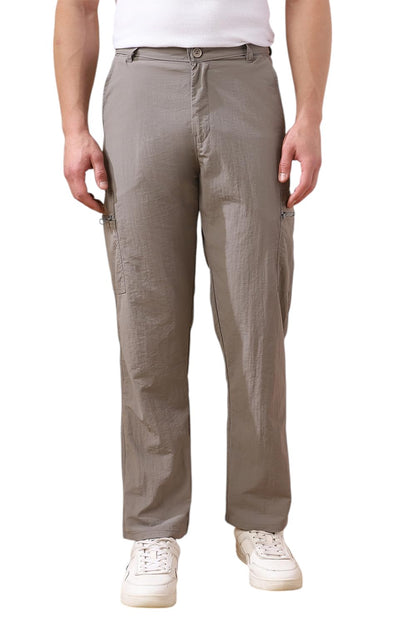 Dennis Lingo Men Solid Nylon Mid Rise Straight fit Cargo Trouser
