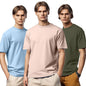Nobero MenS Solid Regular Fit T-Shirt (1M-Twts-R0008_2_Olive Green/Blush/Powder Blue