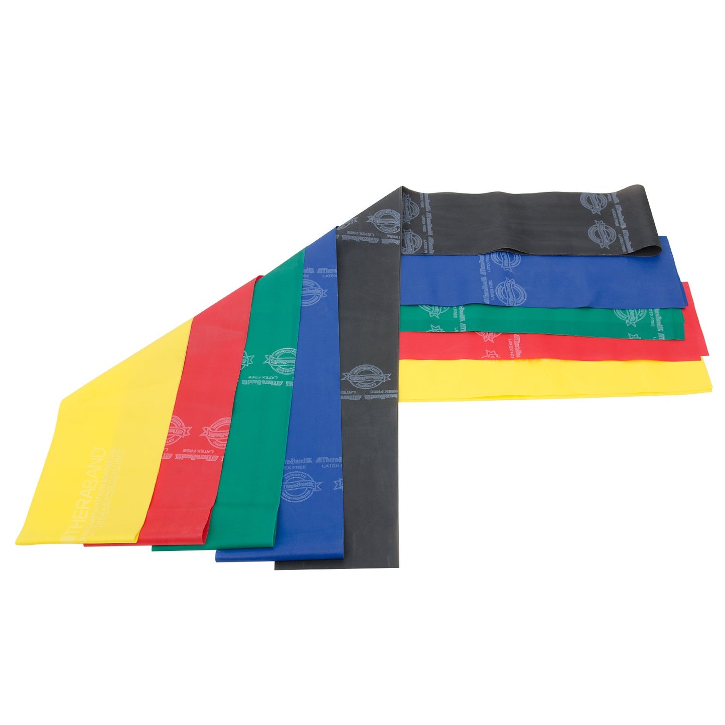 Thera-Band 5-Band Latex Free Recovery Kit - Natural Rubber, 5 Feet x 4 Inches, Yellow/Red/Green/Blue/Black