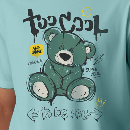 Peppyzone Mens Regular Fit T-Shirt (PZ-RT-Teddy1620_Sky Blue2