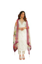 Rieka Women Embroidered Kurta Set With Floral Printed Dupatta & Straight Pant | Ethnic Wear Set For Women | Silk Blend Kurta Set