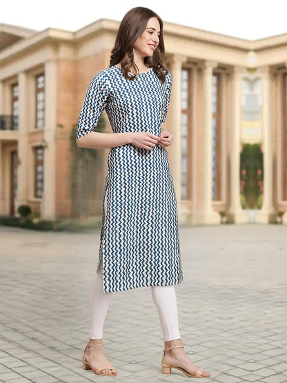Pinkmint Crepe Digital Printed Kurti For Womens Straight Kurti For Women (Pack Of 5)
