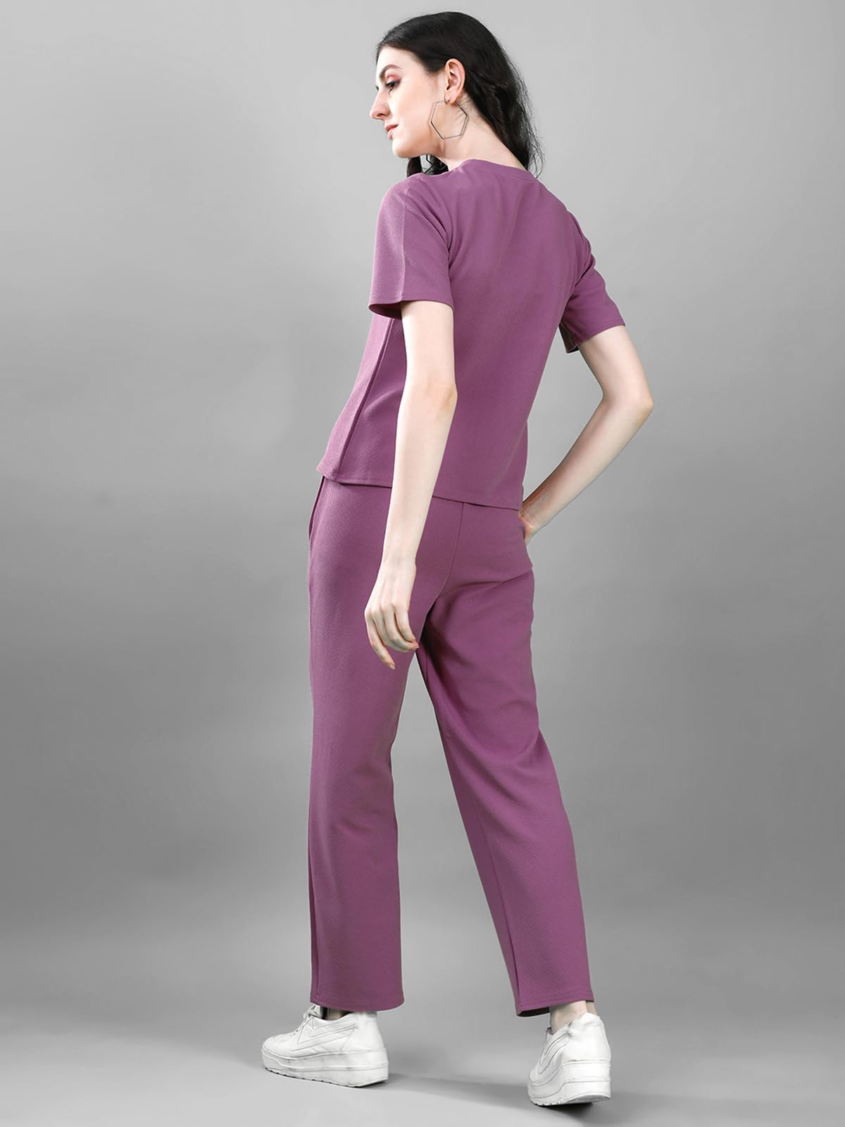 Selvia Co-Ords Set For Women|Lycra Top & Trouser Set|Casual Co-Ords Set For Women|Solid Two Piece Co-Ord Set|Sports Wear Co-Ords