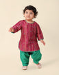 Fabindia Baby Girl's Cotton Silk Printed Regular Fit Salwar Set (1031880GREEN_Green
