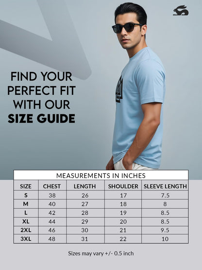 ADRO Triangle Mens Printed T-Shirt (RNR-M-TKT-SK_SkyBlue)