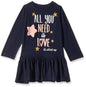 T2F Girls Cotton A-Line Knee-Length Casual Dress (GLS-DRZ-05_Navy