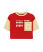 Kyda Kids Girls Printed Half Sleeve Cotton Crop Top (Pack Of 1) Red