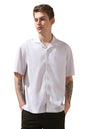 Dennis Lingo Men Relaxed Fit White Half Sleeves Polyester Casual Shirt